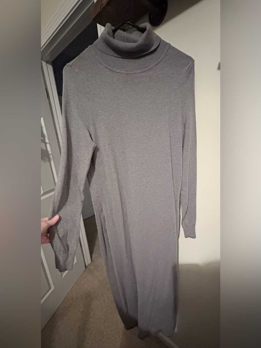 Express Gray Turtleneck Maxi Dress
